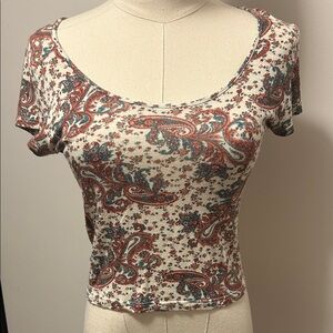 American Rag Paisley Cropped Top size small